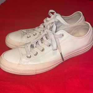 Light pink leather converse